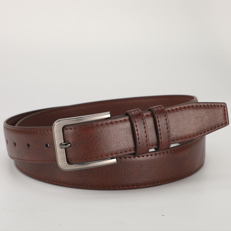 Remen - Unisex PU remen s ovalnom sponom od legure, kopča s iglom, širina 2-4 cm