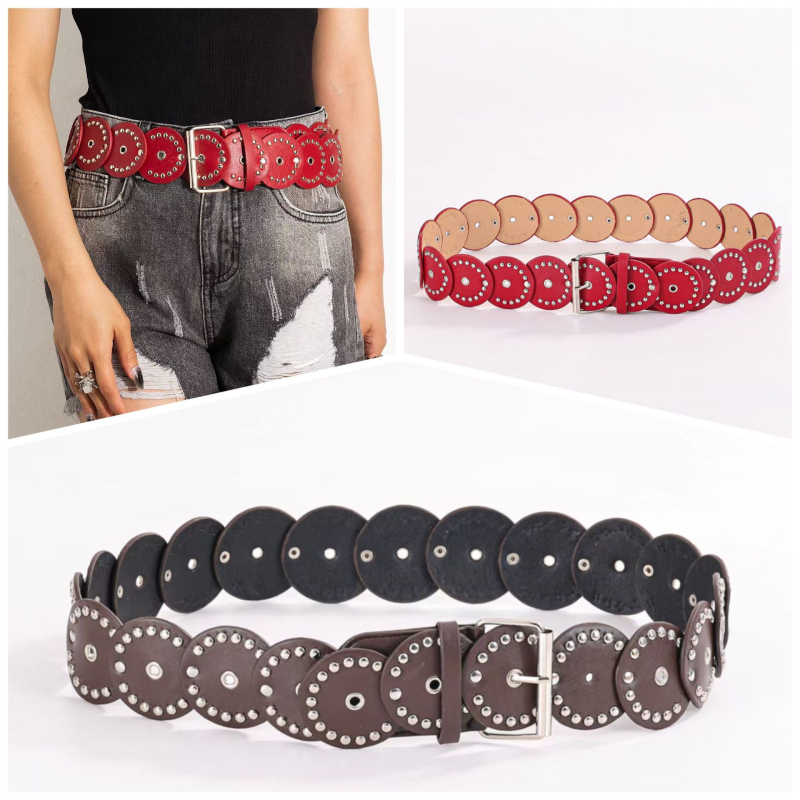 Remen od PU kože, spona od legure, kopča s iglom, debeli široki stil (>4 cm), svjež i sladak dizajn