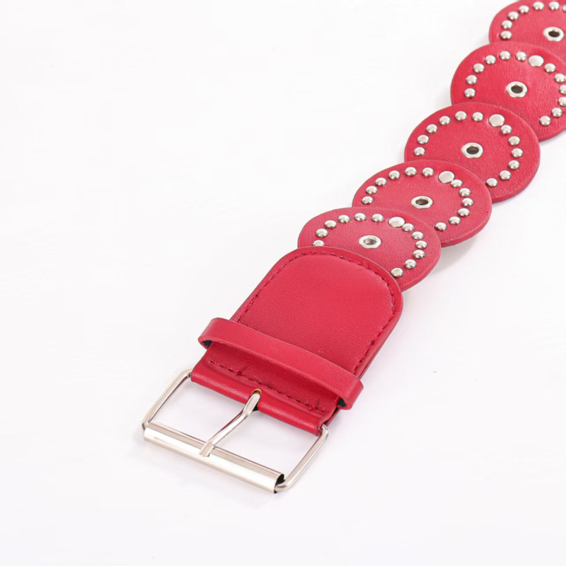 Remen od PU kože, spona od legure, kopča s iglom, debeli široki stil (>4 cm), svjež i sladak dizajn