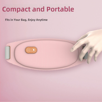 Menstruacijų šildymo juosta su infraraudonųjų spindulių šiluma, USB įkrovimas, vibro masažas, programėlės Bluetooth nuotolinio valdymo, reguliuojama temperatūra 45–65°C.
