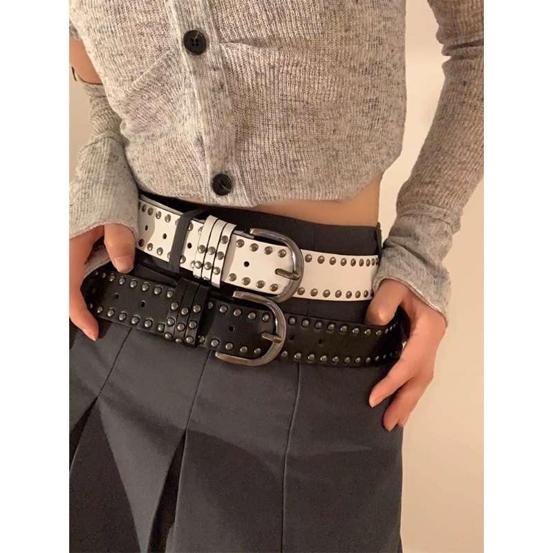Ženski kaiš od PU kože u punk stilu s rivetima, kopča od legure, širina 2–4 cm, originalni dizajn