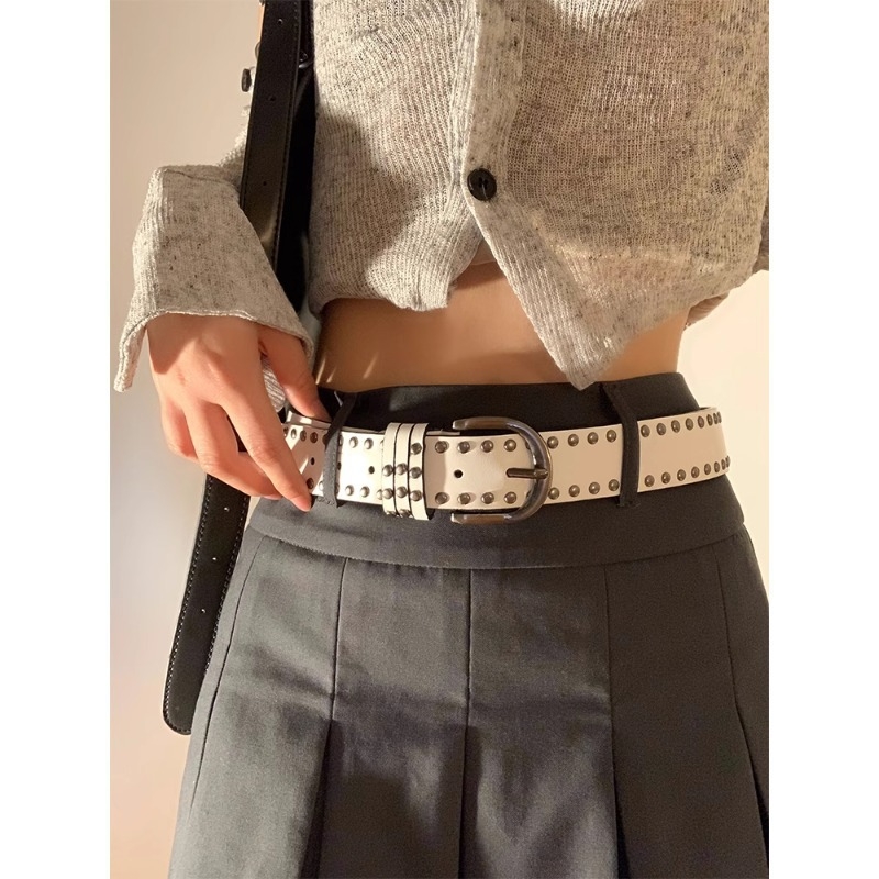 Ženski kaiš od PU kože u punk stilu s rivetima, kopča od legure, širina 2–4 cm, originalni dizajn