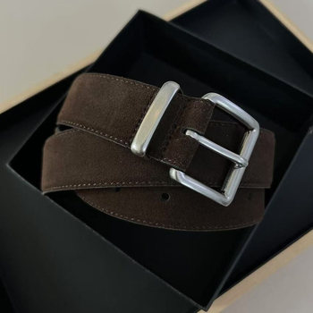 Kožni pojas od prave kože, vintage minimalistički INS stil, mercerizirana nubuk koža, kopča s pinom, širina 2–4 cm, podrijetlo Foshan