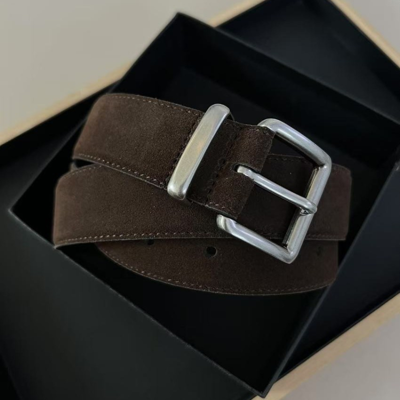 Kožni pojas od prave kože, vintage minimalistički INS stil, mercerizirana nubuk koža, kopča s pinom, širina 2–4 cm, podrijetlo Foshan