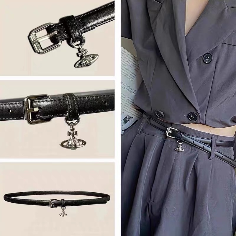 Pojas sa Saturnovim privjeskom, od umjetne kože, metalna kopča s pinom, elegantan minimalistički stil, ljeto 2024