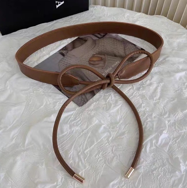 Vezani pojas za haljine – umjetna koža, kopča od legure, kopča s pinom, uski pojas (<2 cm), korejski stil mode