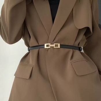 Öv csattal ruhákhoz, pulóverekhez és kabátokhoz – PU leather, csattal: Alloy, zárás: snap button, szélesség <2 cm, stílus Street, Niche, Insp style