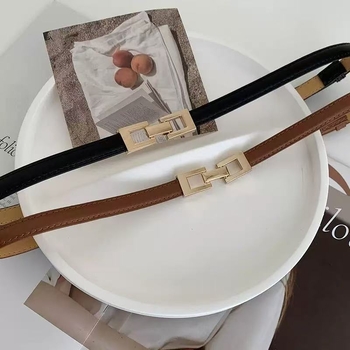 Öv csattal ruhákhoz, pulóverekhez és kabátokhoz – PU leather, csattal: Alloy, zárás: snap button, szélesség <2 cm, stílus Street, Niche, Insp style