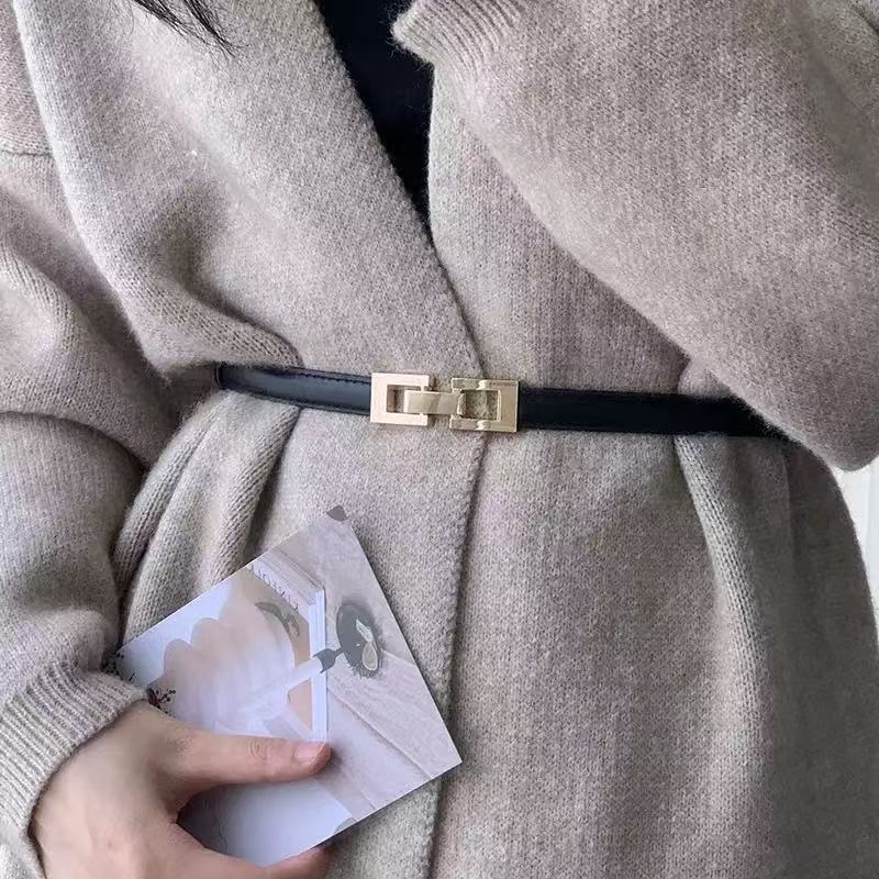 Öv csattal ruhákhoz, pulóverekhez és kabátokhoz – PU leather, csattal: Alloy, zárás: snap button, szélesség <2 cm, stílus Street, Niche, Insp style