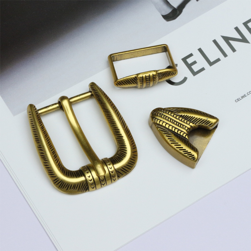 Cataramă de curea din aliaj, formă D, cu știft, model floral