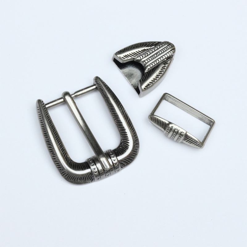 Cataramă de curea din aliaj, formă D, cu știft, model floral