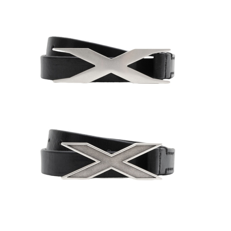 PU kožený opasok s železnou sponou, zapínanie na gombík, INS štýl, jar 2025