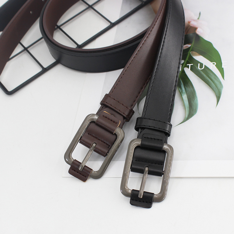 Unisex pojas s japanskom kopčom, ins stil, umjetna koža, kopča od legure, širina 2-4 cm