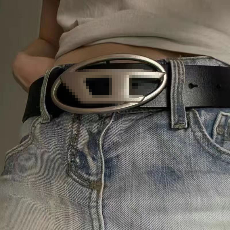 Унисекс колан с D-образна овална метална катарама, PU кожа, закопчаване със щракване, дебел стил (>4 см), пролет 2025