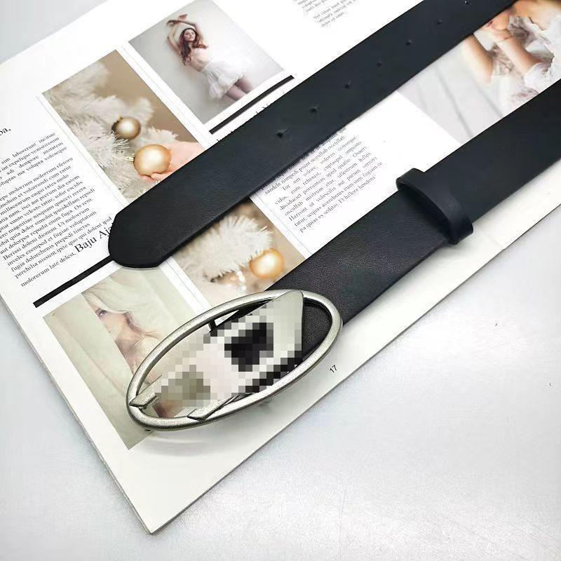 Унисекс колан с D-образна овална метална катарама, PU кожа, закопчаване със щракване, дебел стил (>4 см), пролет 2025