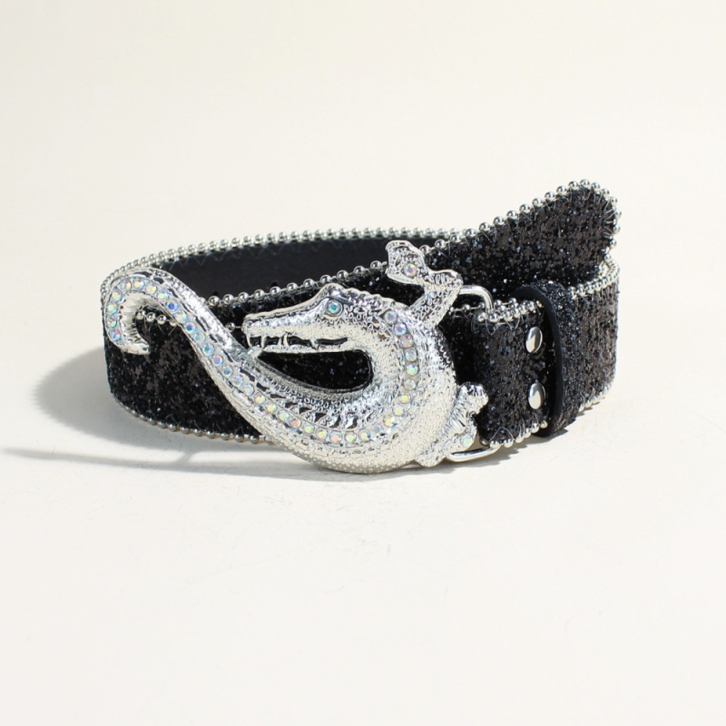 Unisex punk remen s rhinestones, piratski i zapadni rock stil, PU koža, širina 3,8 cm, duljina 110 cm