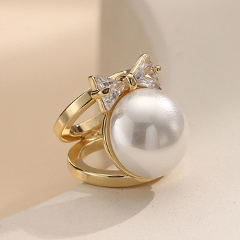 Bakrena kopča za šal – minimalistički ženski dizajn, mašna, cirkonij uložak, elektroplatiranje, izdanje jesen 2024