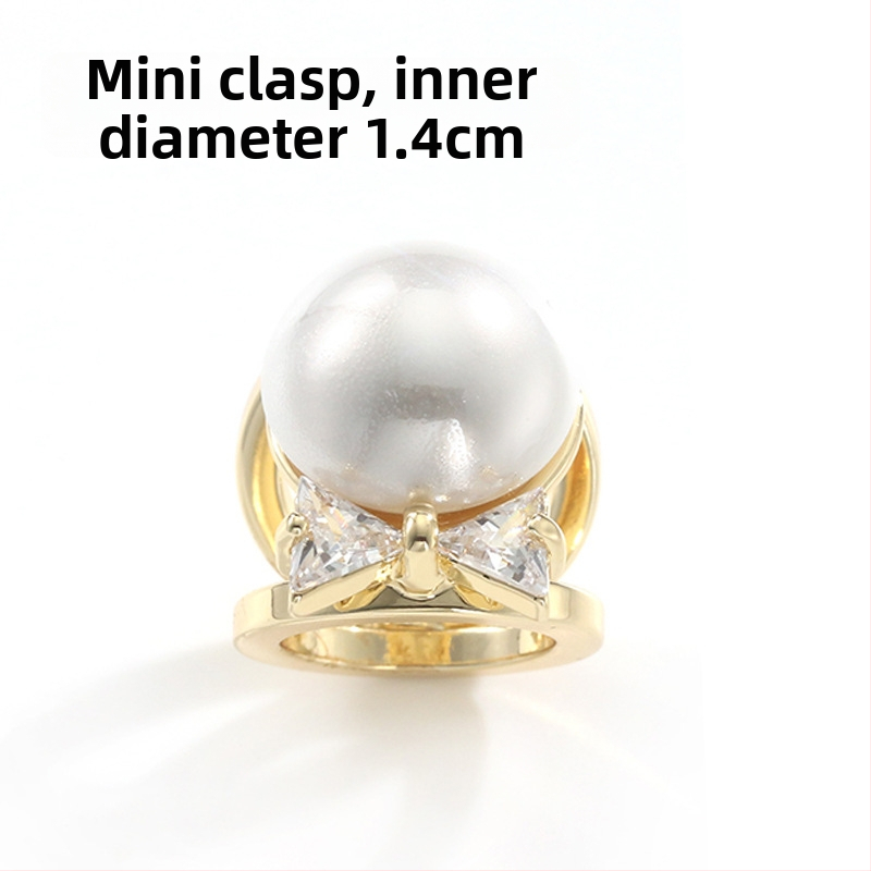 Bakrena kopča za šal – minimalistički ženski dizajn, mašna, cirkonij uložak, elektroplatiranje, izdanje jesen 2024