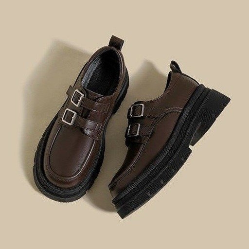 Dámske loafers britského štýlu (okrúhla špička; nízky vrch; PU vrchná časť; gumenná podrážka; výška podpätku 3–5 cm)