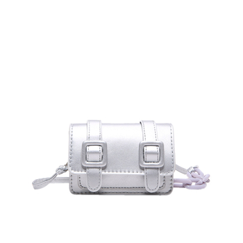 Moteriška mini diržo rankinė, horizontalaus kvadrato formos, gatvės stilius, PU oda, magnetinis užsegimas, vienas peties dirželis