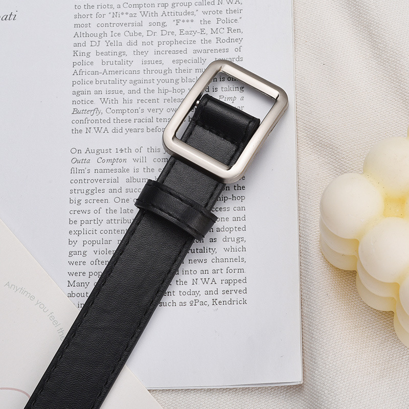 Centură unisex – piele PU, cataramă din fier, închidere netedă, lățime sub 2 cm, retro cu aer chinezesc, stil literar-artistic