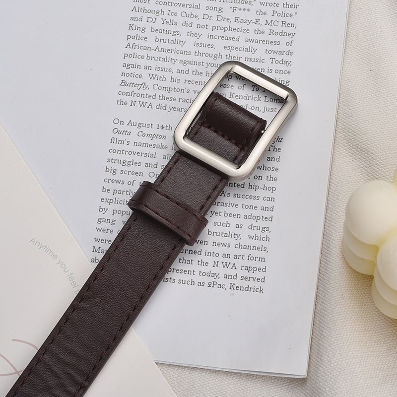 Centură unisex – piele PU, cataramă din fier, închidere netedă, lățime sub 2 cm, retro cu aer chinezesc, stil literar-artistic