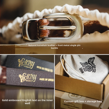 Женски колан от говедска кожа, катарама с щифт от сплав, тънък дизайн, технология за обработка 10010