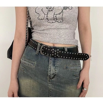 Curea hip-hop Paqidun din piele PU, cataramă din fier, cataramă cu pin, lățime 2-4 cm