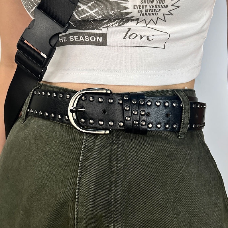 Curea hip-hop Paqidun din piele PU, cataramă din fier, cataramă cu pin, lățime 2-4 cm