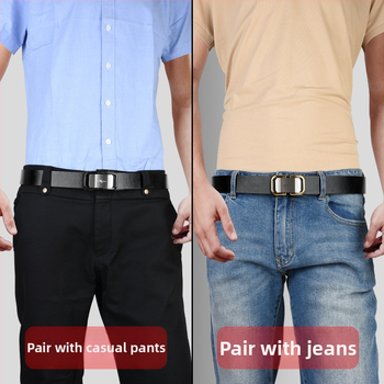 Мъжки кожен колан от естествена кожа, двуслоен колан от телешка кожа, закопчалка от сплав, автоматична закопчалка, електроплатиран финиш