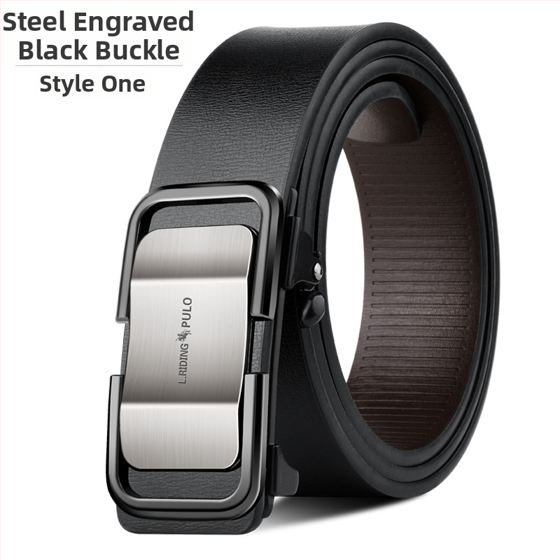 Мъжки кожен колан от естествена кожа, двуслоен колан от телешка кожа, закопчалка от сплав, автоматична закопчалка, електроплатиран финиш