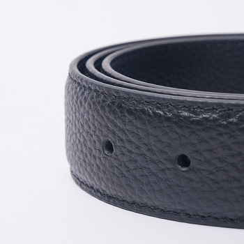 Мъжки кожен колан с перфорирана лента, от горния слой кожа, закопчаване с щифт, ръчна изработка, минималистичен стил
