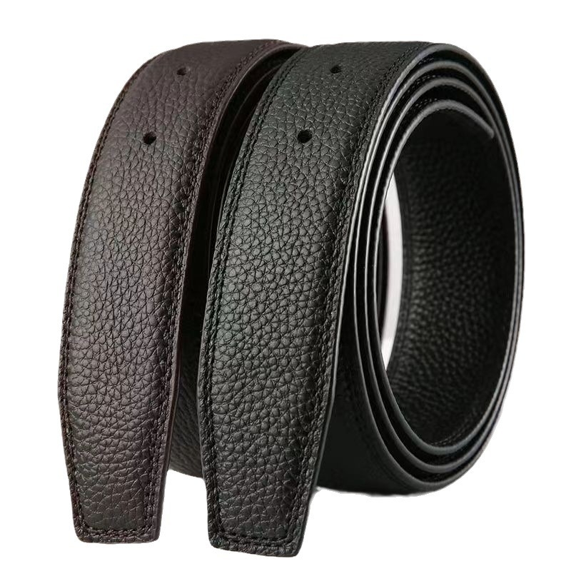 Мъжки кожен колан с перфорирана лента, от горния слой кожа, закопчаване с щифт, ръчна изработка, минималистичен стил