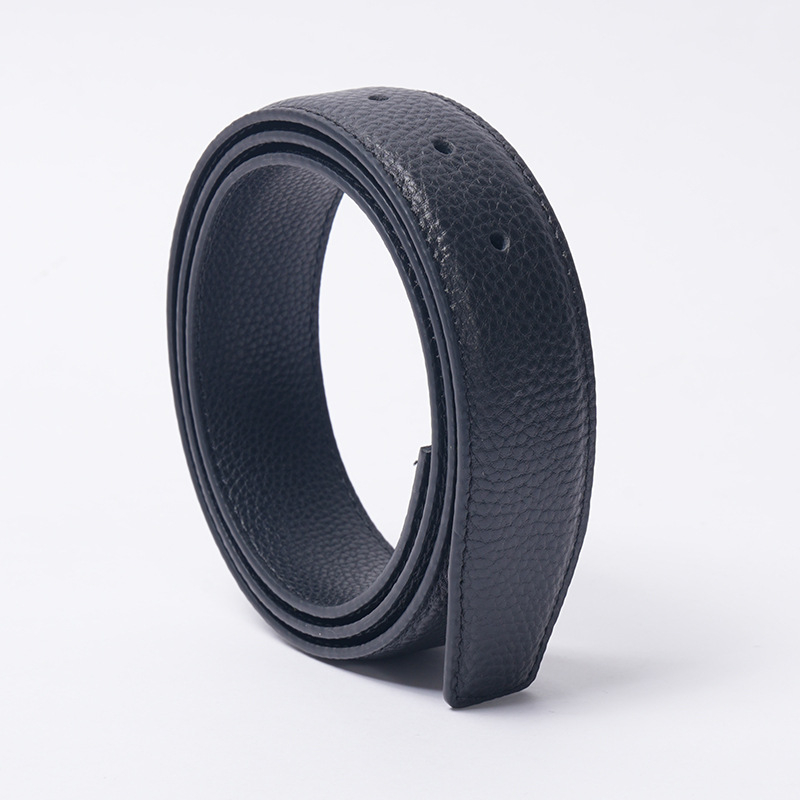 Мъжки кожен колан с перфорирана лента, от горния слой кожа, закопчаване с щифт, ръчна изработка, минималистичен стил