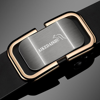 Мъжки колан от естествена кожа с автоматично закопчаване — двуслойна кожа, катарама от сплав, ширина 2–4 см