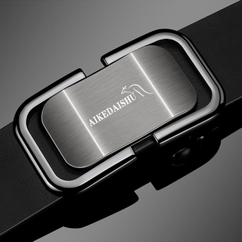 Мъжки колан от естествена кожа с автоматично закопчаване — двуслойна кожа, катарама от сплав, ширина 2–4 см