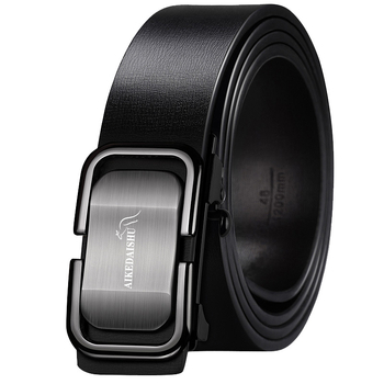 Мъжки колан от естествена кожа с автоматично закопчаване — двуслойна кожа, катарама от сплав, ширина 2–4 см
