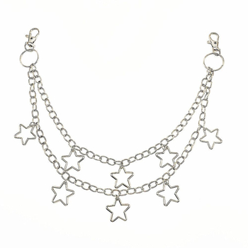 Metalni kaiš za struk s privjeskom pentagram zvijezde – punk retro stil, unisex, Han Yue, širina 3,0 cm