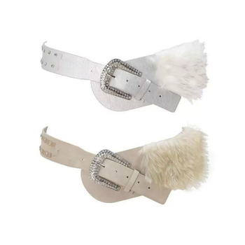 Плюшен колан с диамантени акценти, PU материал, катарама от сплав, закопчаване с пирон, тънък дизайн