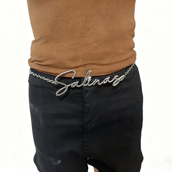 Colier de talie din metal – stil boem cu litere, unisex, stil versatil, personalizare disponibilă