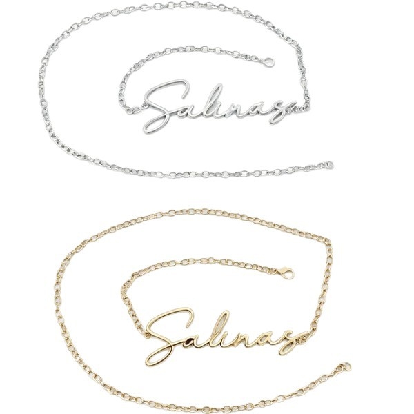 Colier de talie din metal – stil boem cu litere, unisex, stil versatil, personalizare disponibilă