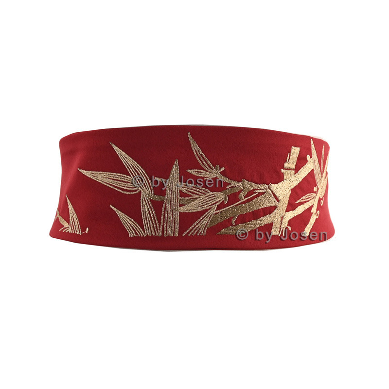 Пояс от плат с бродерия, катарама от сплав, закопчаване с катарама, широк >4 см, винтидж етно стил