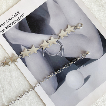 Дамска талийна верижка с петолъчна звезда, метална, неформален стил