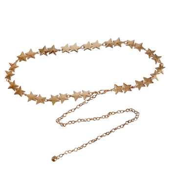 Дамска талийна верижка с петолъчна звезда, метална, неформален стил