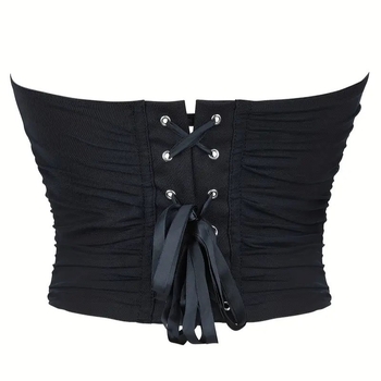 Be pečių tinklinis korseto viršus su kaulais, pilnos taurės, kūno formavimas, reguliuojama juostelė