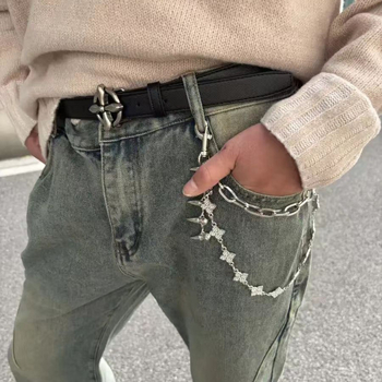 Lanț talie cu motif trifoi cu patru foi • metal • stil hip-hop • unisex pentru tineri