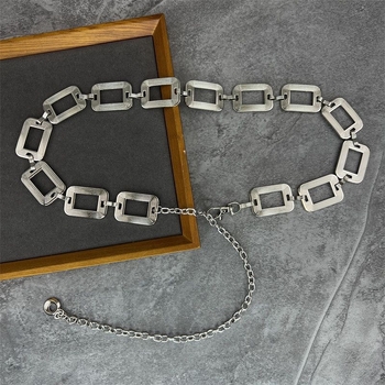 Lanț talie din metal, stil versatil, cu mai multe inele, lungime sub 60 cm, pentru femei