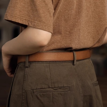 Кожен колан от първокласна телешка кожа, медна катарама с иглово закопчаване, ръчна изработка, ширина 2–4 см, стил: универсален и елегантен