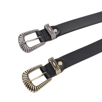 Дамски колан от естествена кожа, двуслоен телеши кожен, катарама от сплав с пин, ширина 2–4 cm