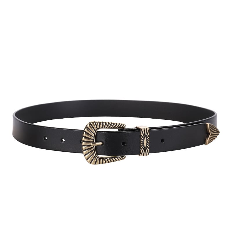 Дамски колан от естествена кожа, двуслоен телеши кожен, катарама от сплав с пин, ширина 2–4 cm